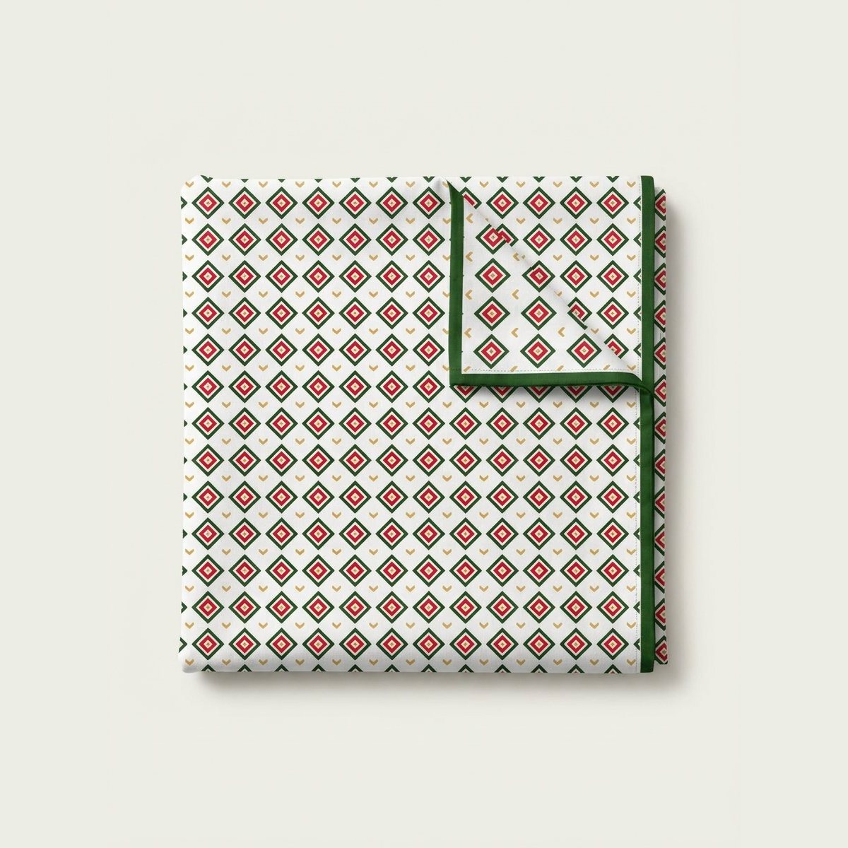 The diamond-print wrapper folded.
